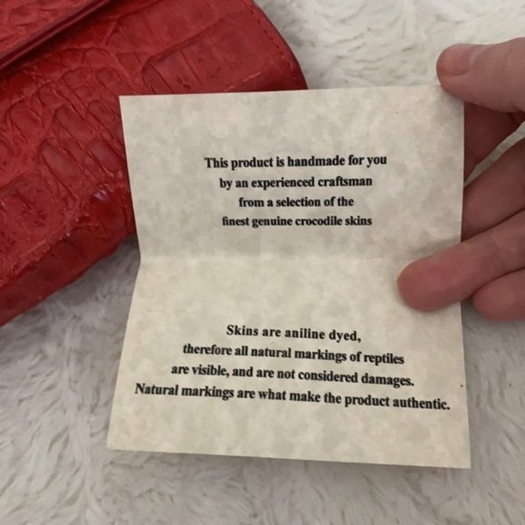 Genuine real Crocodile Clutch 10x4.5" NEW Red - Picture 2 of 7